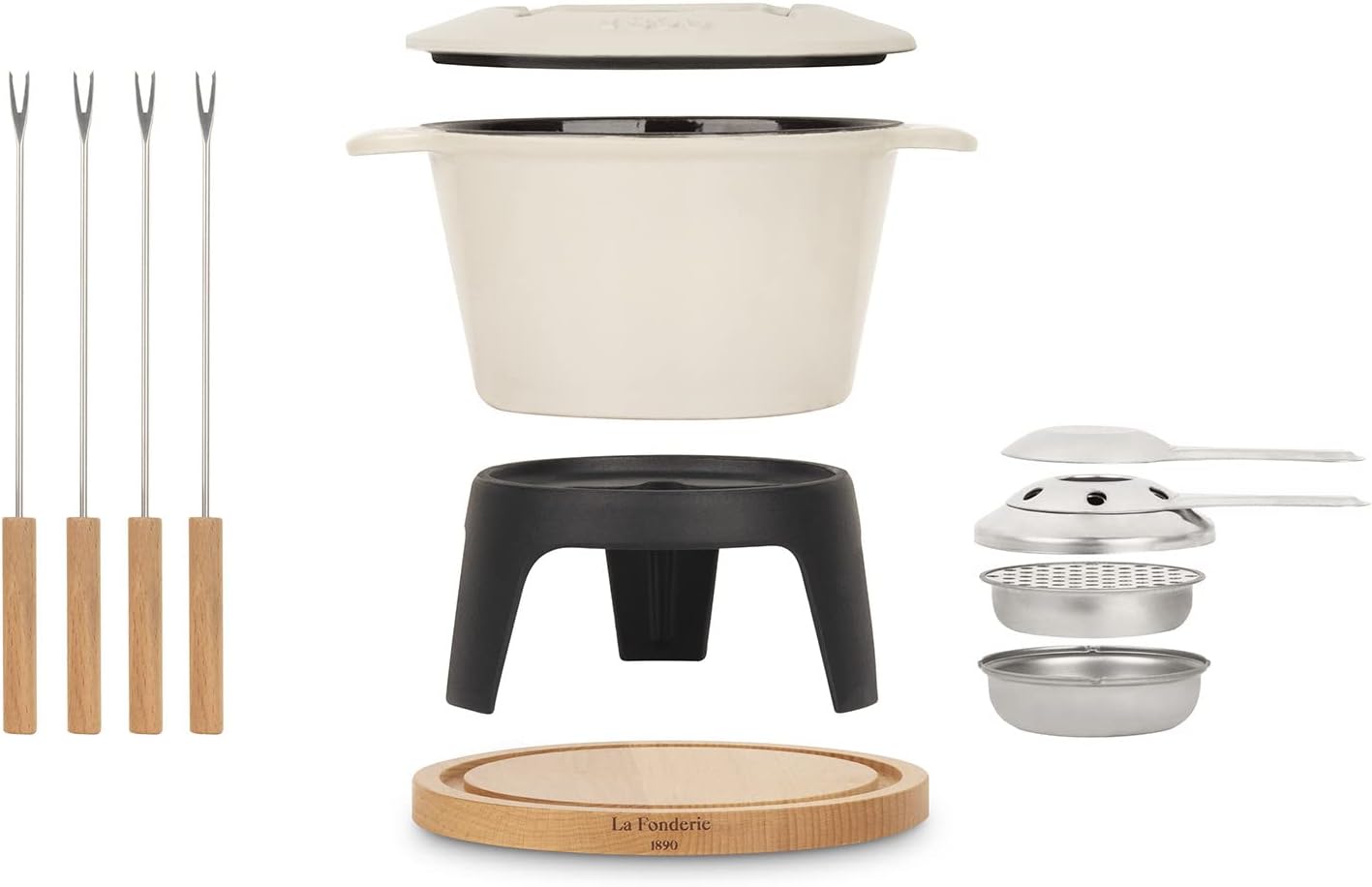 Mont Joly - Käse- und Schokoladenfondue-Set, Beige|4 Personen