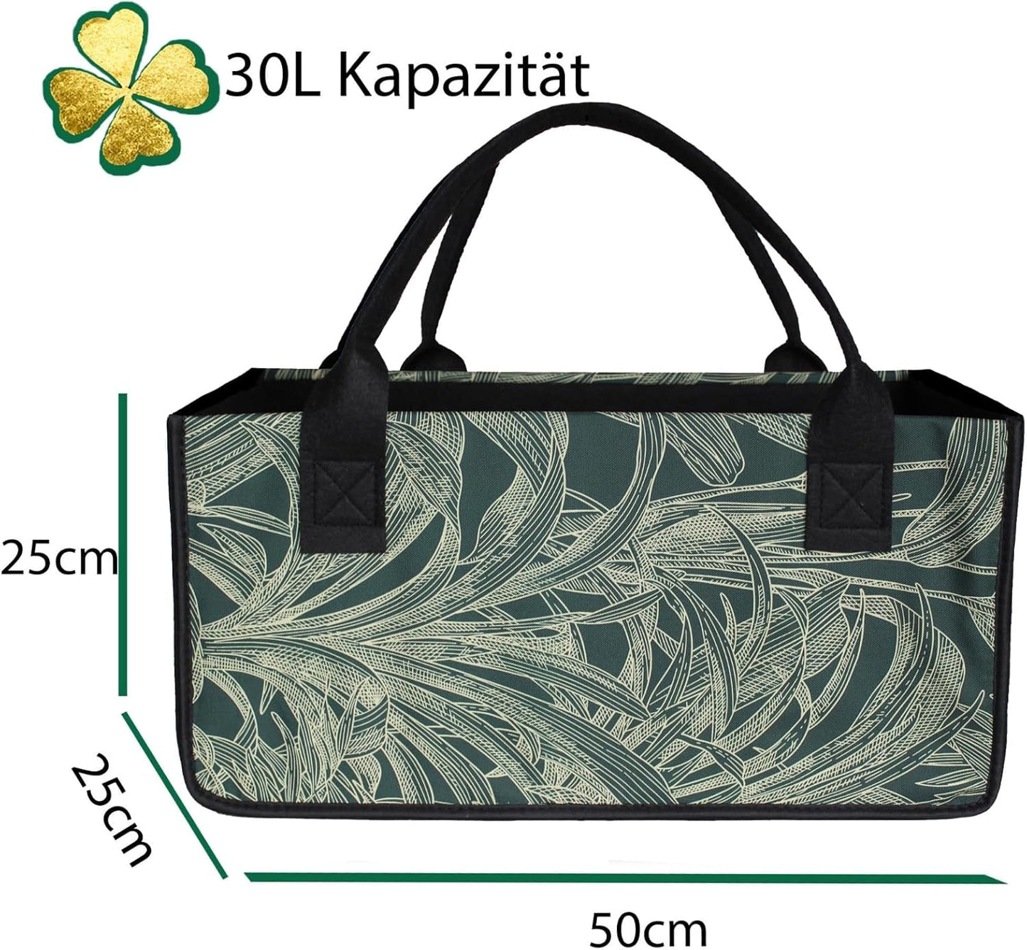 2-teiliges Filztaschen Set, Blume - Grün