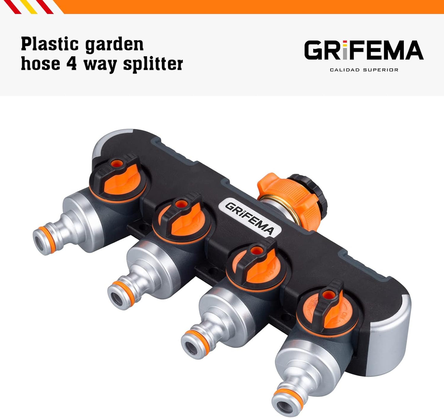 4-Wege-Wasserverteiler für Gartenschlauchsysteme, Distribuidor de 4 vías, 4-Wege-Verteiler