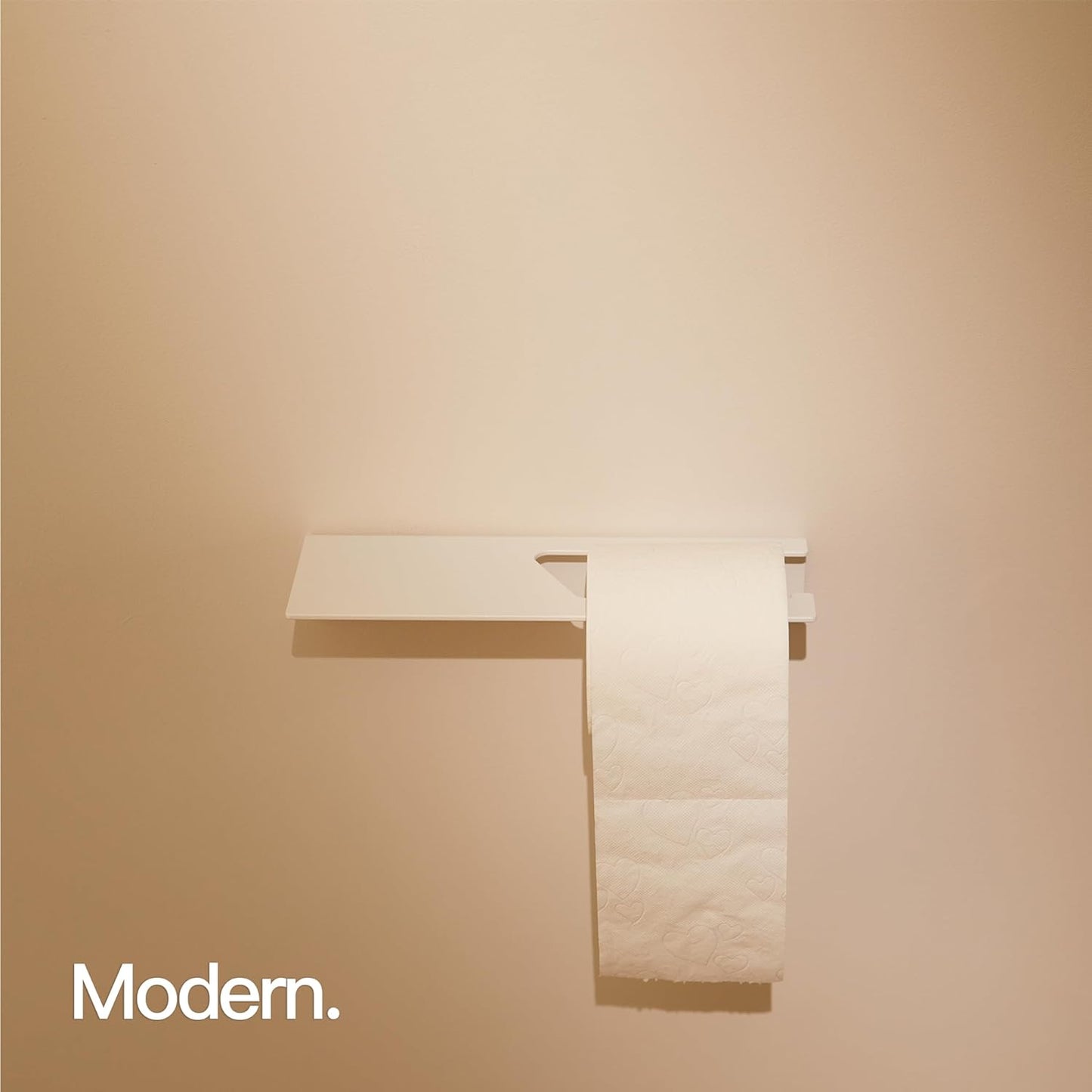 Toilettenpapierhalter zum Kleben mit Ablage, Mit Ablage Matt Weiss