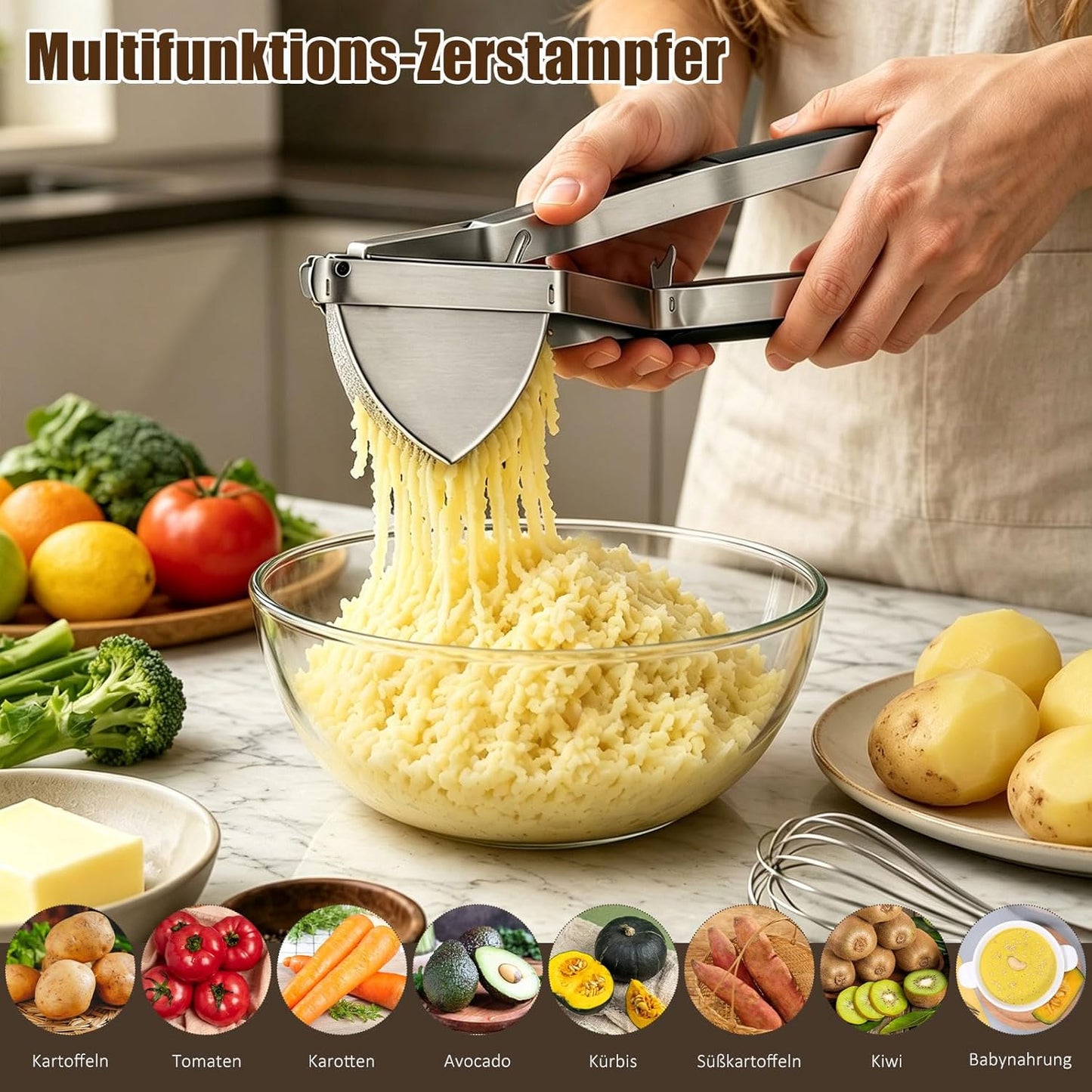 Kartoffelpresse-Set mit Zubehör