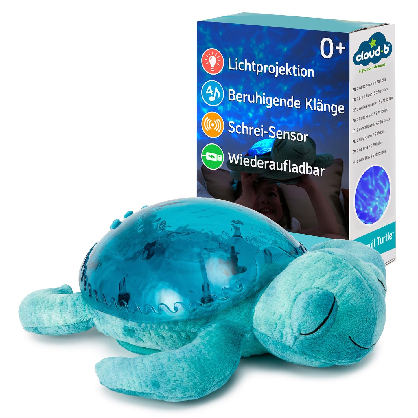 Tranquil Turtle Aqua Nachtlicht mit Musik & Unterwasserprojektionen, Tranquil Turtle Aqua (Wiederaufladbar) Einheitsgrösse