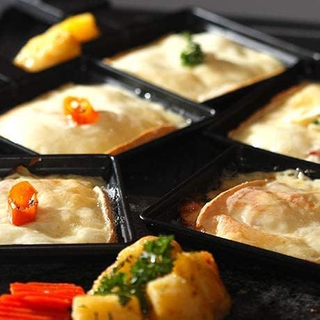 8 x antihaftbeschichtete Raclette-Pfannen, 8 Quadrat