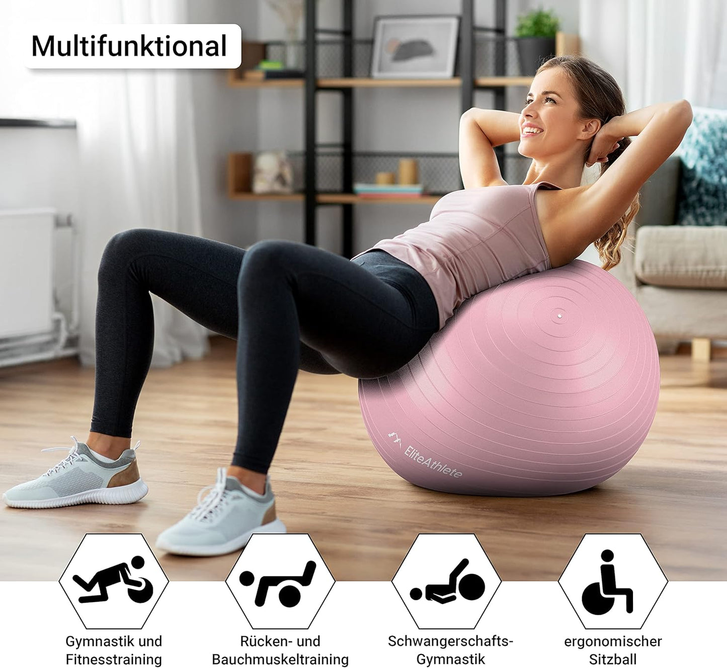 Ergonomischer Gymnastikball, Apricot Peach 85cm