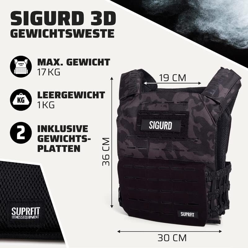 Sigurd 3D Gewichtsweste 2x2,6 kg, Olive 2 x 2,6kg