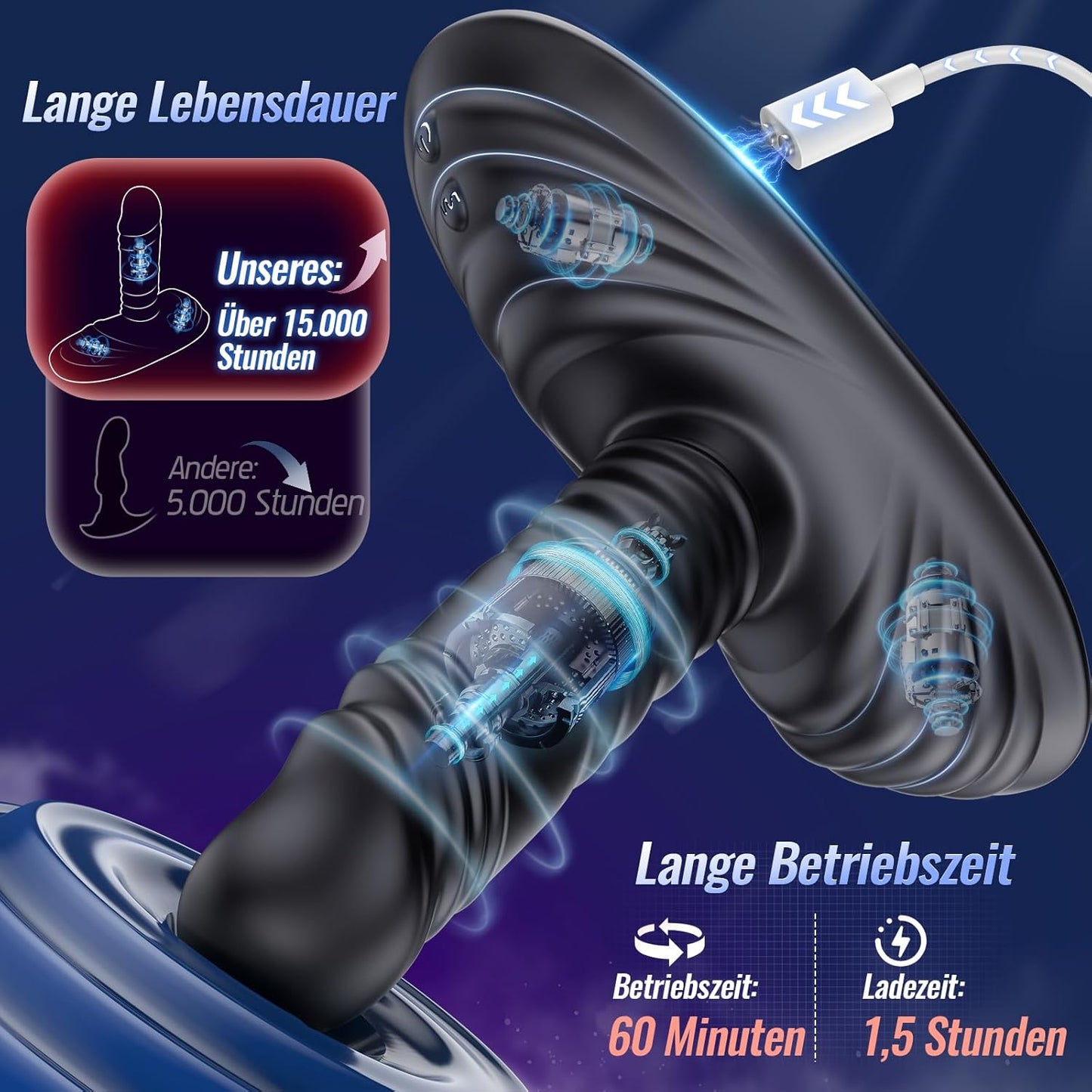 3-in-1 Analvibrator mit 12 Modi