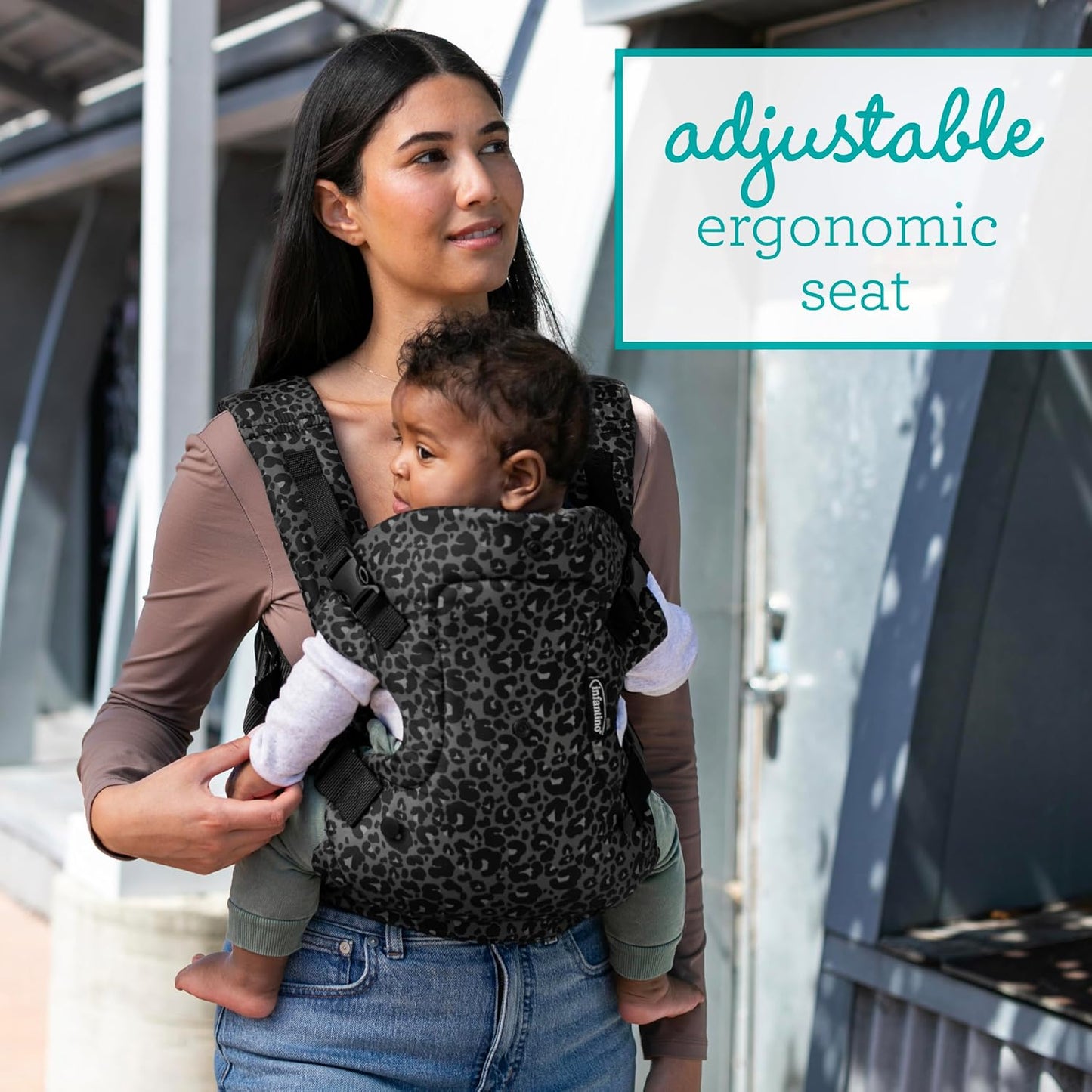 Ergonomische 4-in-1 Babytrage, Grey Leopard