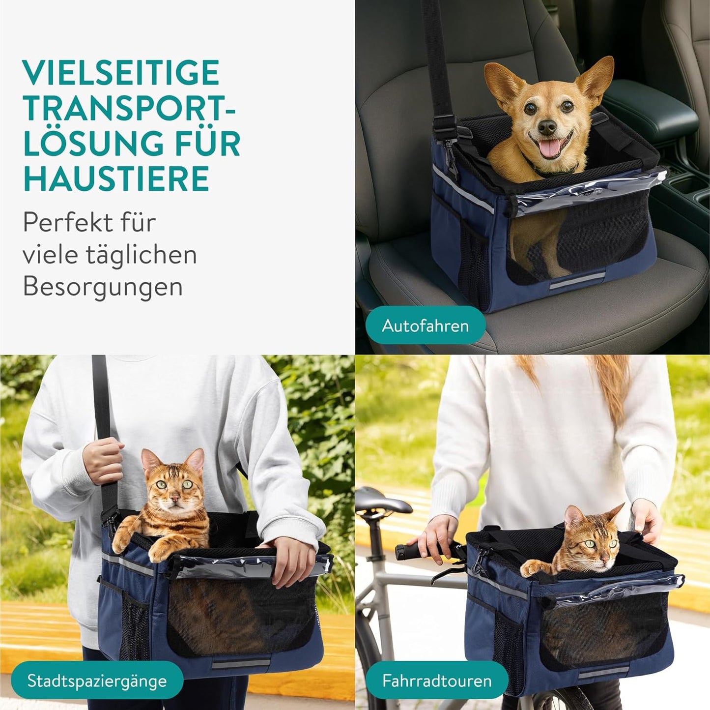 Hundevelokorb für Lenker, Blau