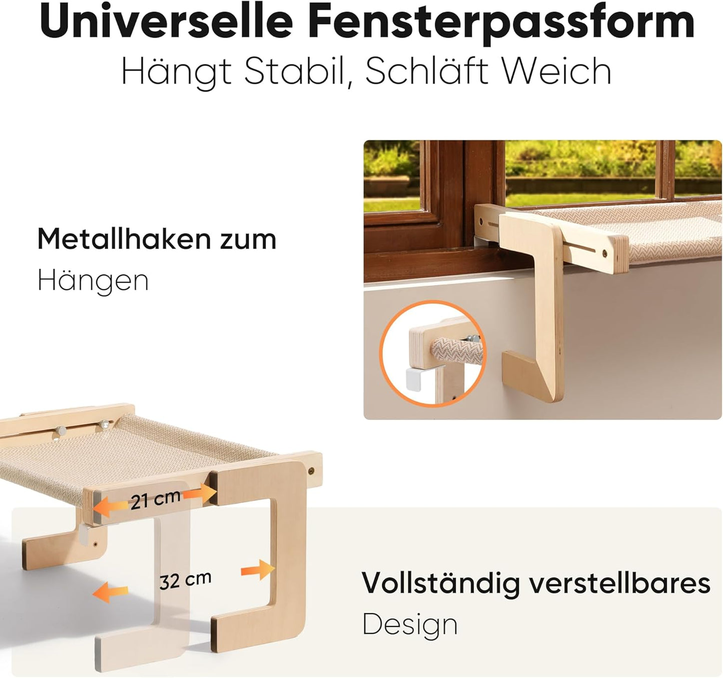 Umbaubare Katzenhängematte, Beige