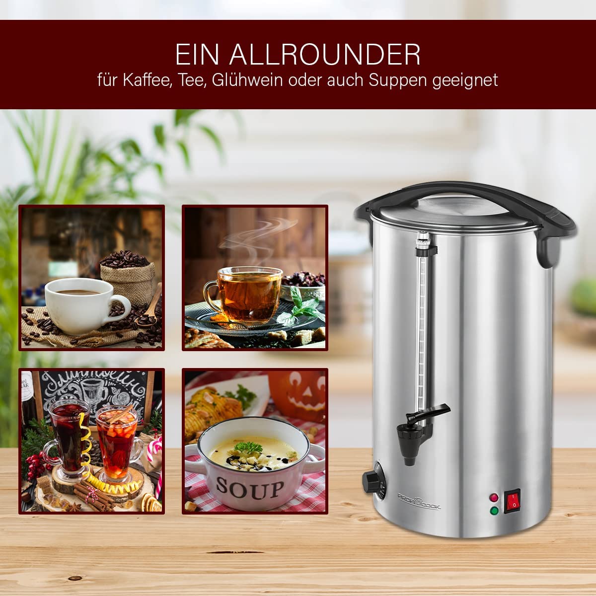 Heissgetränkeautomat PC-HGA 1196, Einkochautomat, Edelstahl 7l