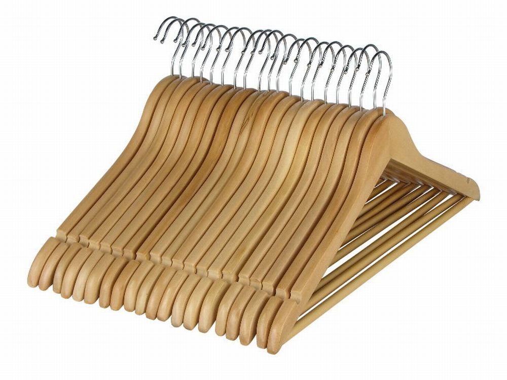 Holz-Kleiderbügel 20er-Set mit Hosensteg