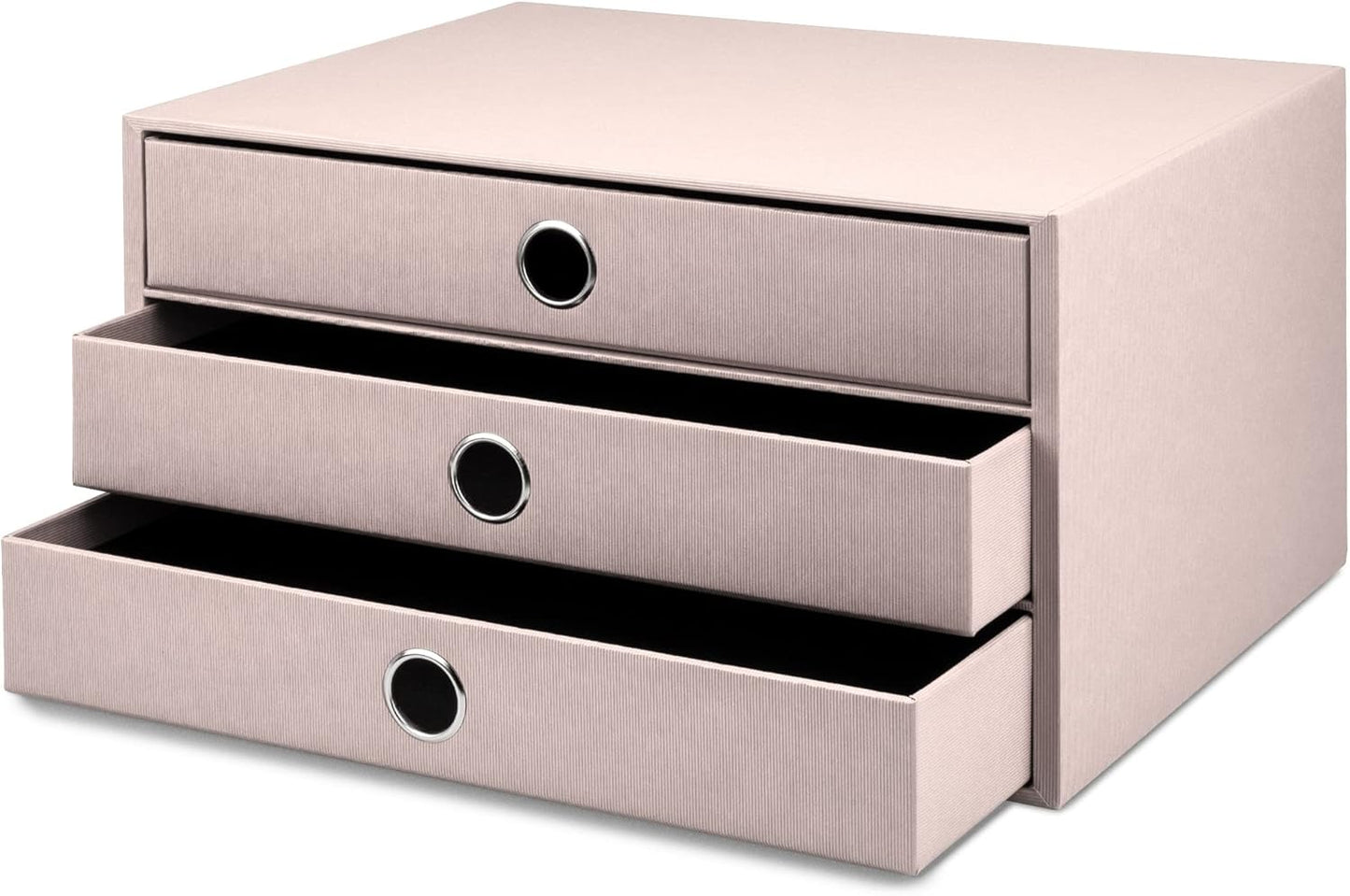 Soho Schubladenbox mit 3 Schubladen, Rosa | Powder