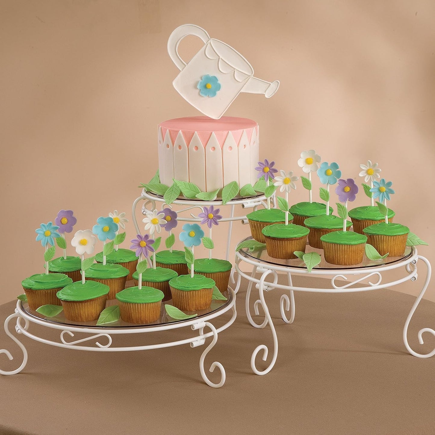 3-teiliges Torten- und Dessertständer-Set, Weiss/Opulenter Garten