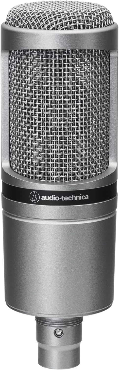 Kondensatormikrofon AT2020 für Voiceover & Podcasting, Metallic XLR