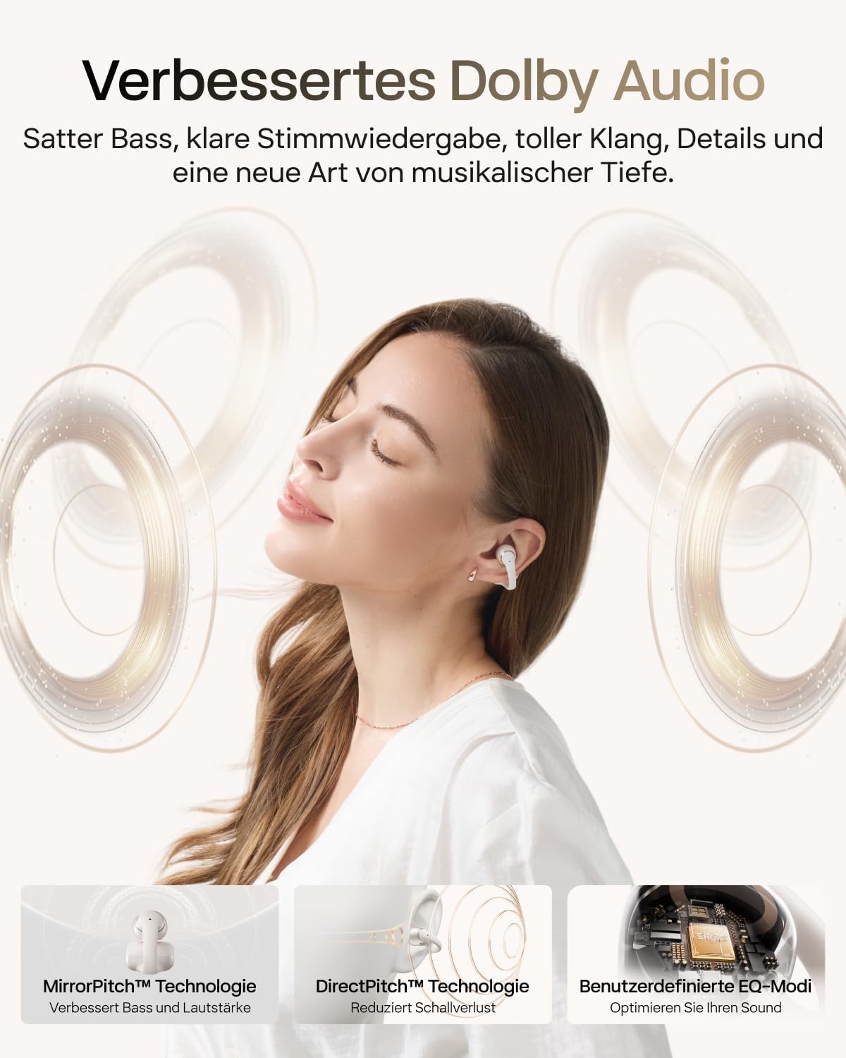 OpenDots 2 Open-Ear Clip-On Earbuds, Weiss