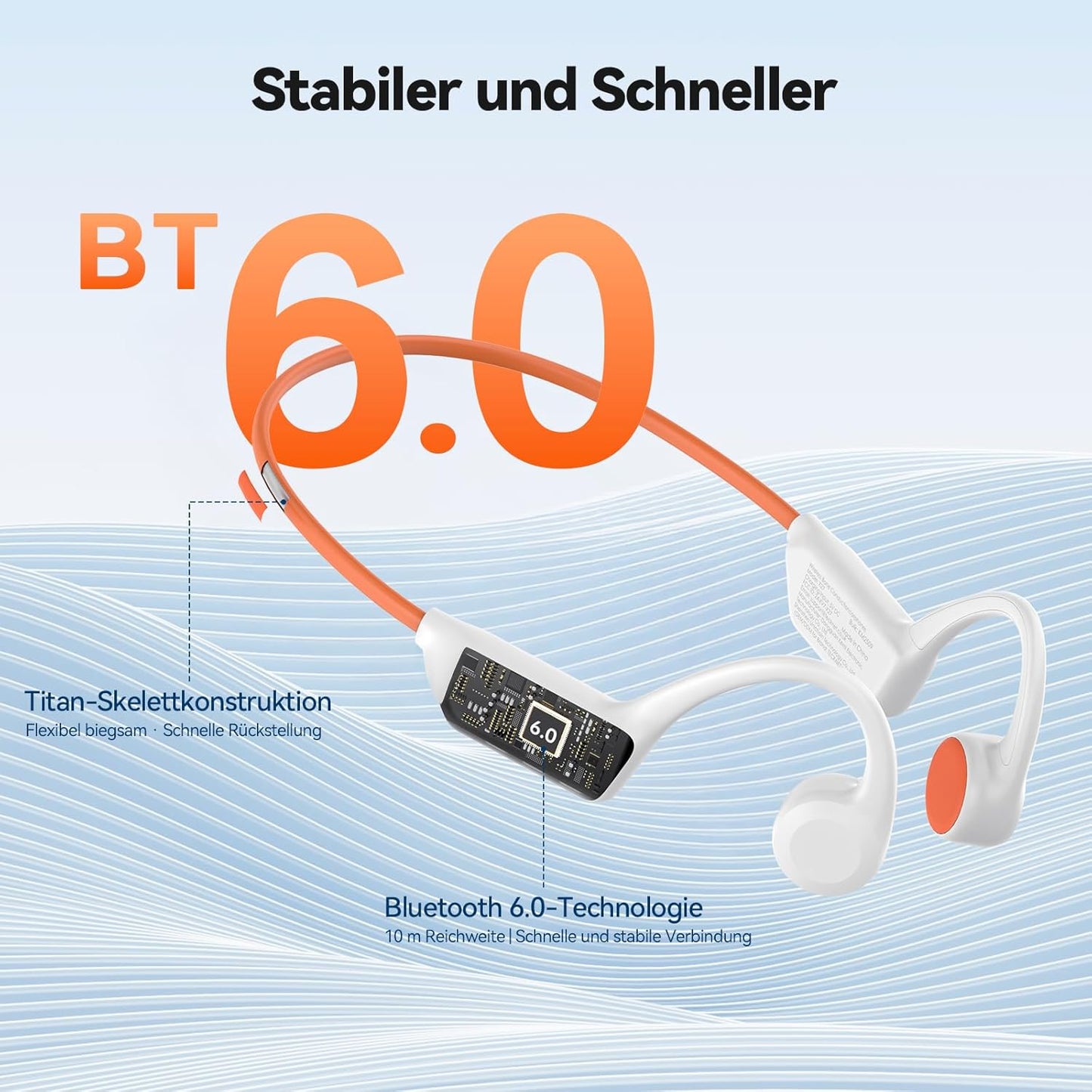Knochenschall Bluetooth-Kopfhörer, Weiss