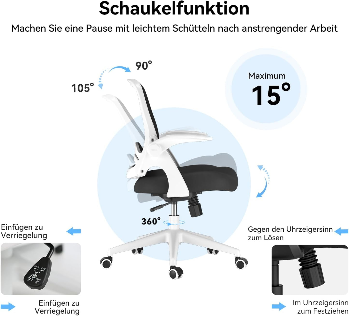 Schreibtischstuhl, Weiss