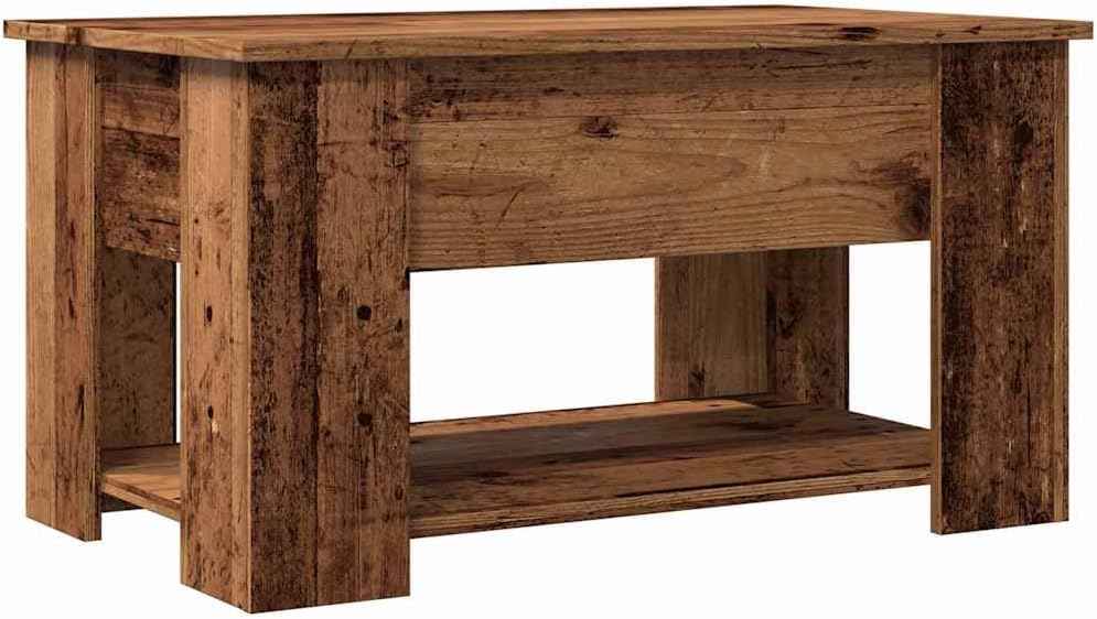 Höhenverstellbarer Couchtisch, Altholz|79 x 49 x 42.5 cm