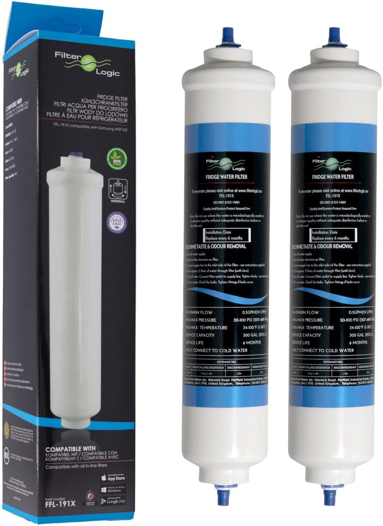 Externe Wasserfilter für Samsung & LG Kühlschränke (2er Set)