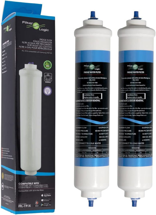 Externe Wasserfilter für Samsung & LG Kühlschränke (2er Set)