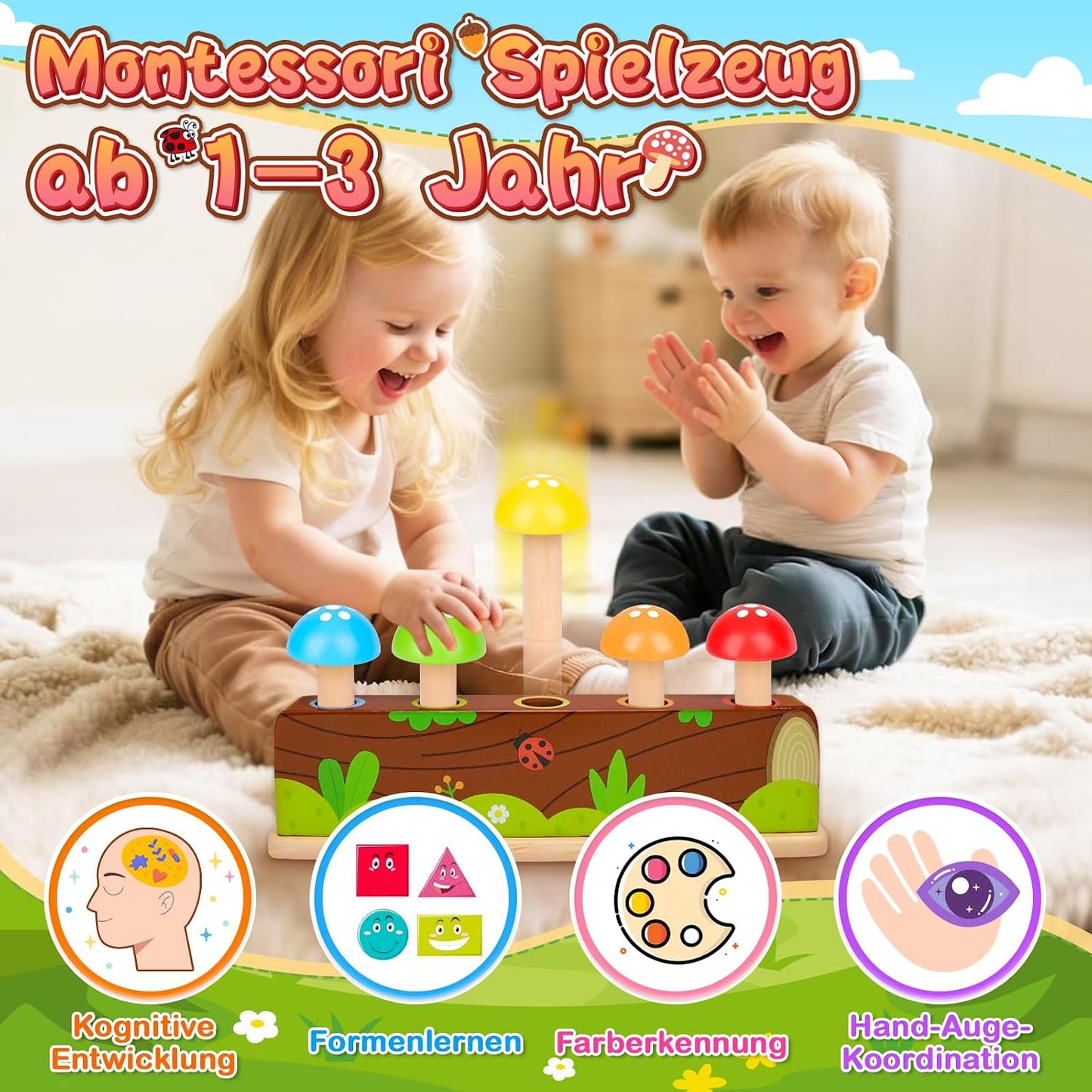 Pop Up Mushroom Bouncing Toy, pop up spielzeug
