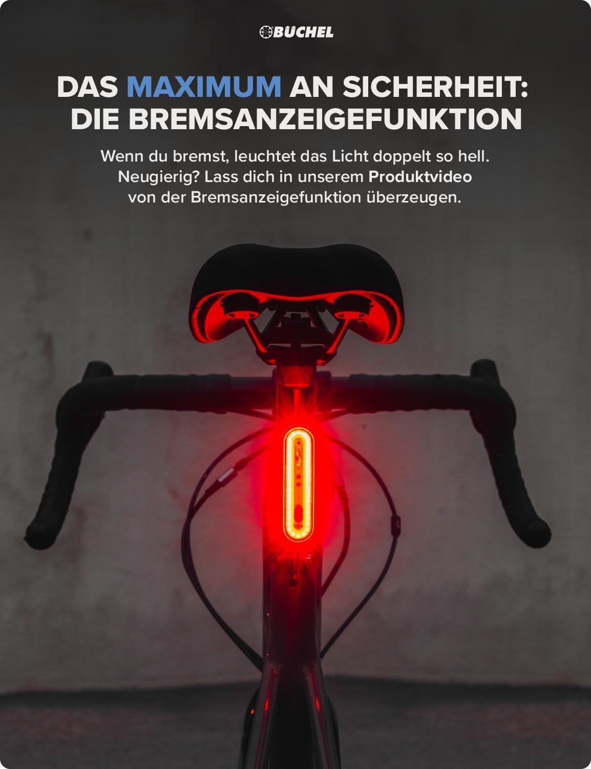 Fahrrad Rücklicht LED, Premium - mit Bremsanzeigefunktion