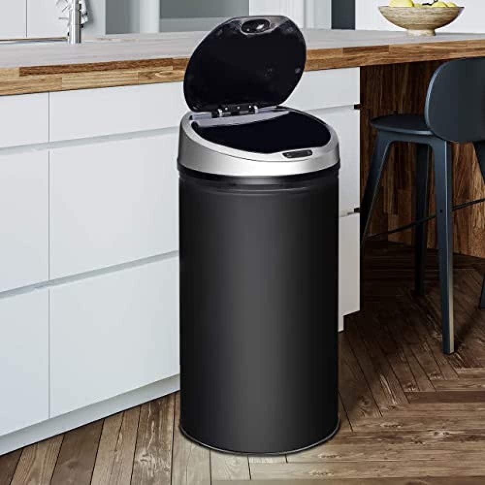 Mülleimer mit Sensor und LED-Funktionsanzeige, 30 Liter Schwarz