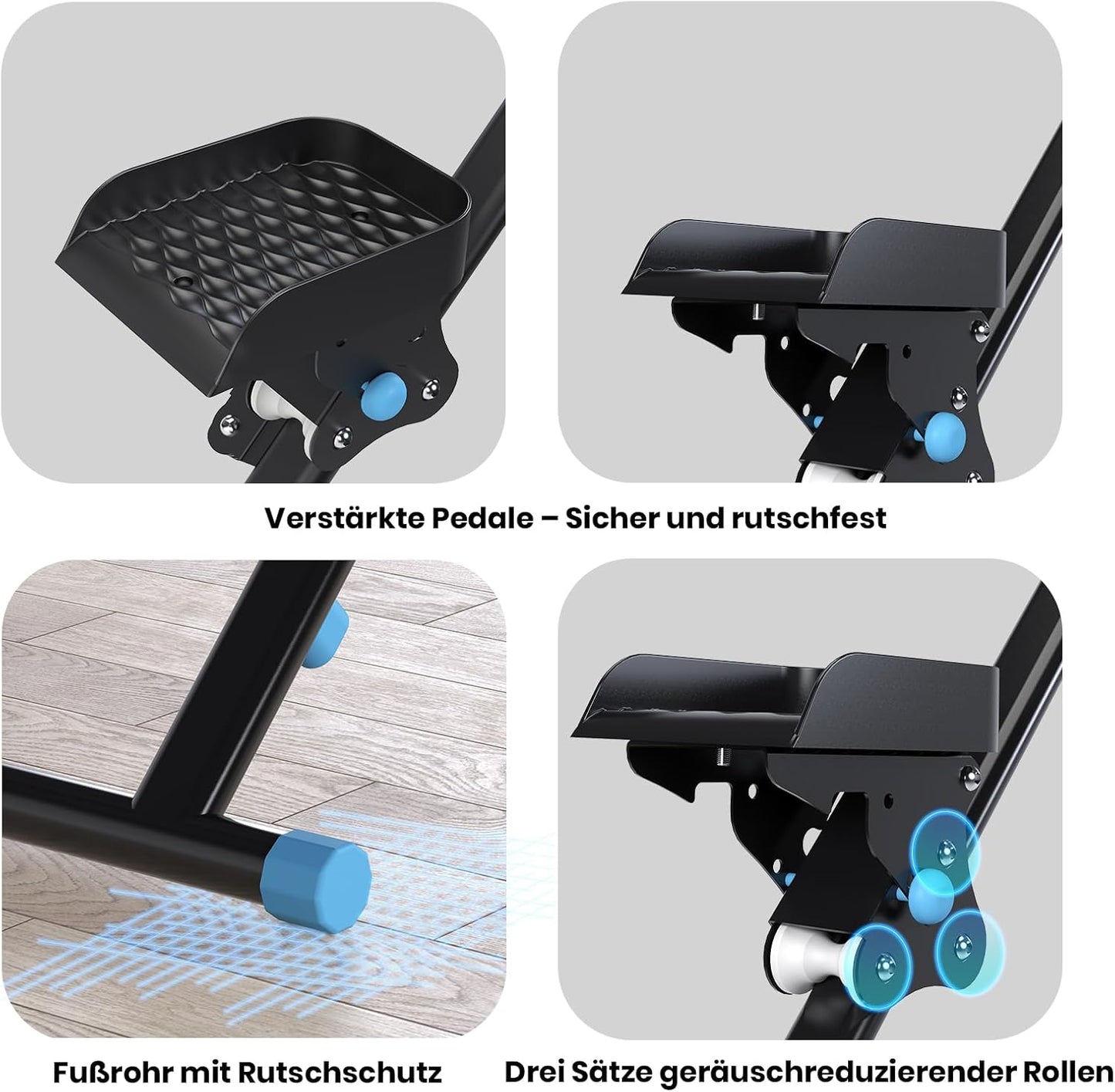 Klappbarer Stepper für Ganzkörper-Workout, Schwarz
