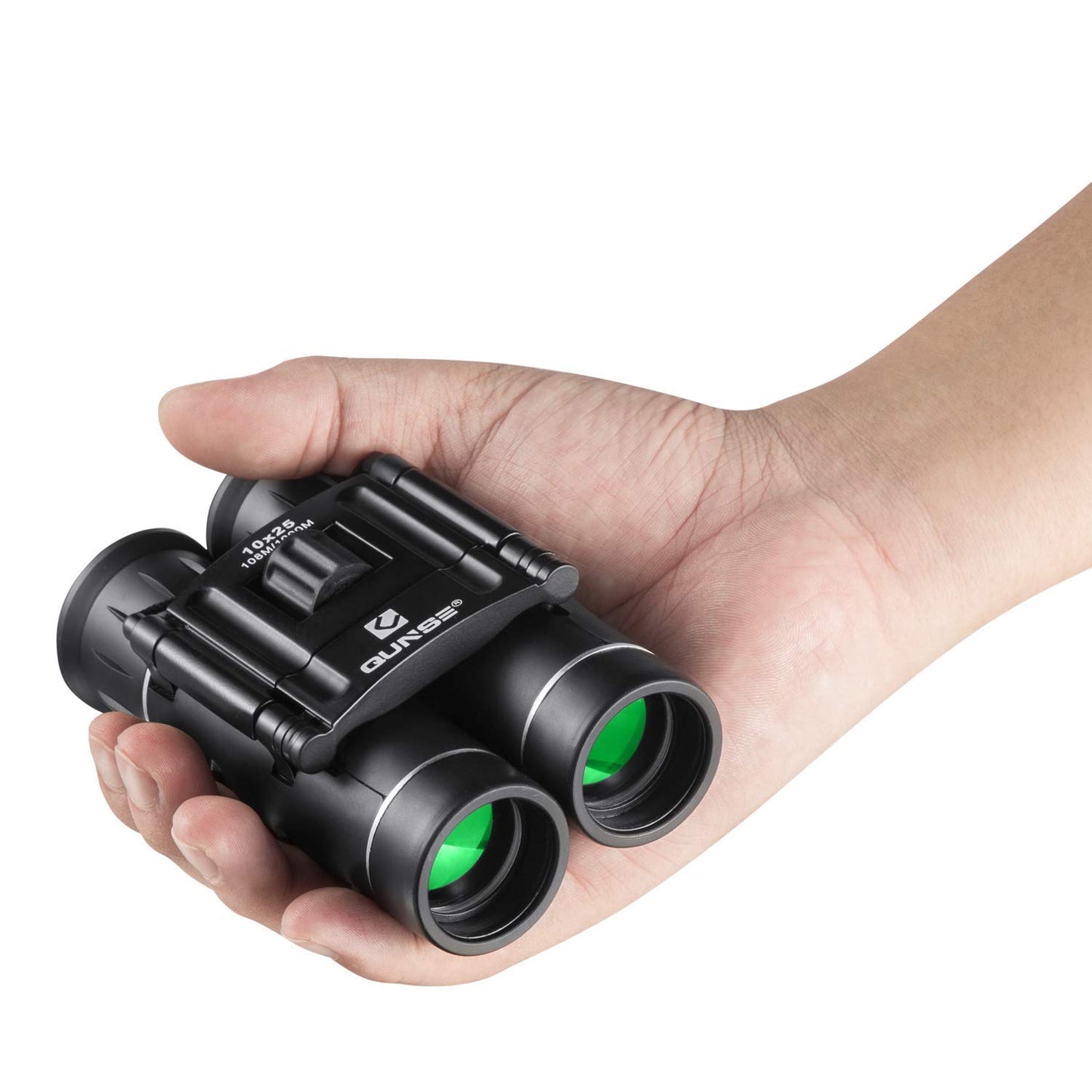 Kompaktes Fernglas 10x25 für Vogelbeobachtung, schwarz