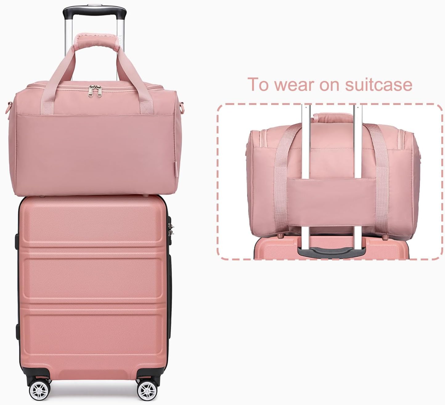 Hartschalen-Kofferset mit TSA-Schloss (4-teilig), Rosegold 55cm/65cm/74cm Gepäck-Sets