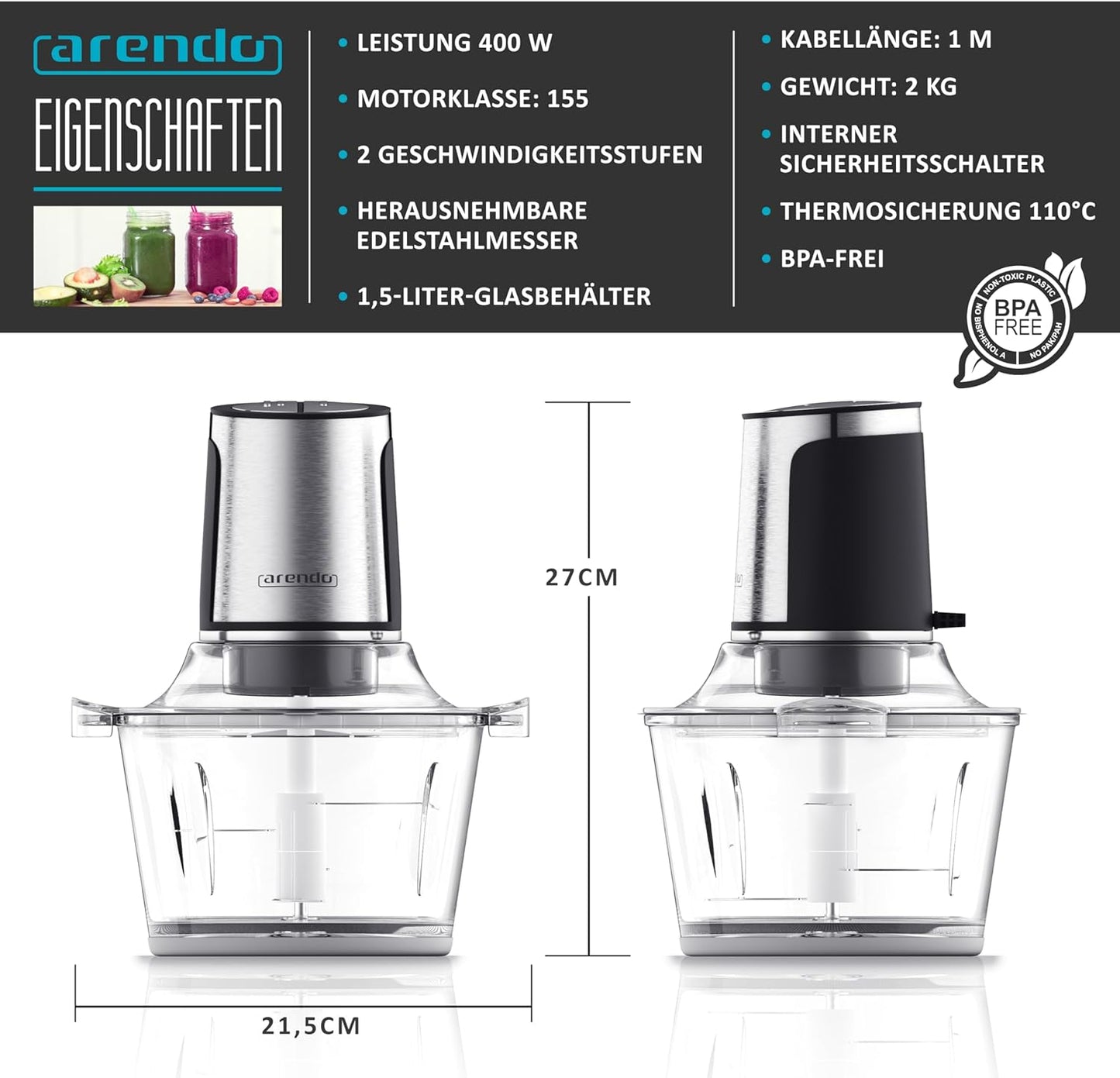 Multizerkleinerer mit Glasbehälter