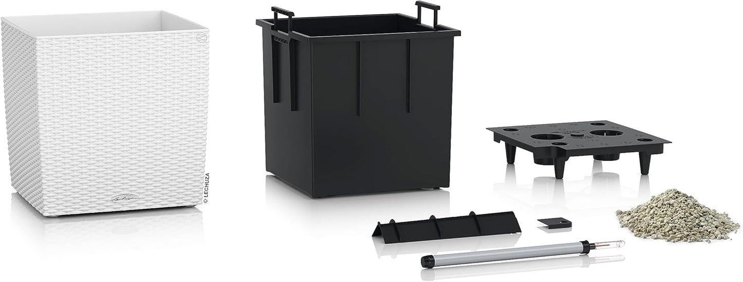 Cube Cottage 40, Pflanzgefäss mit Erd-Bewässerungs-System 39 x 39 x 40 cm Weiss
