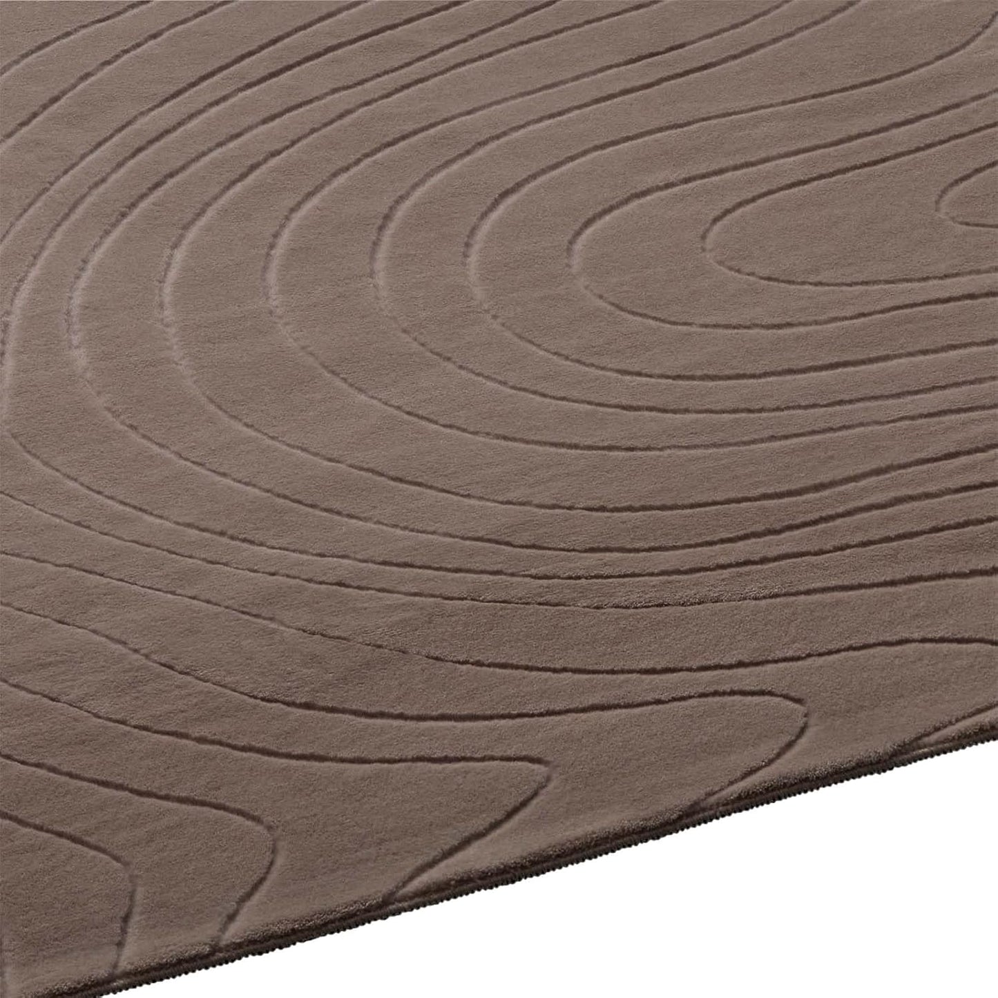 Rutschfeste Badematte, waschbar, Taupe Abstrakte Wellen 120 x 170 cm (Rechteckig)