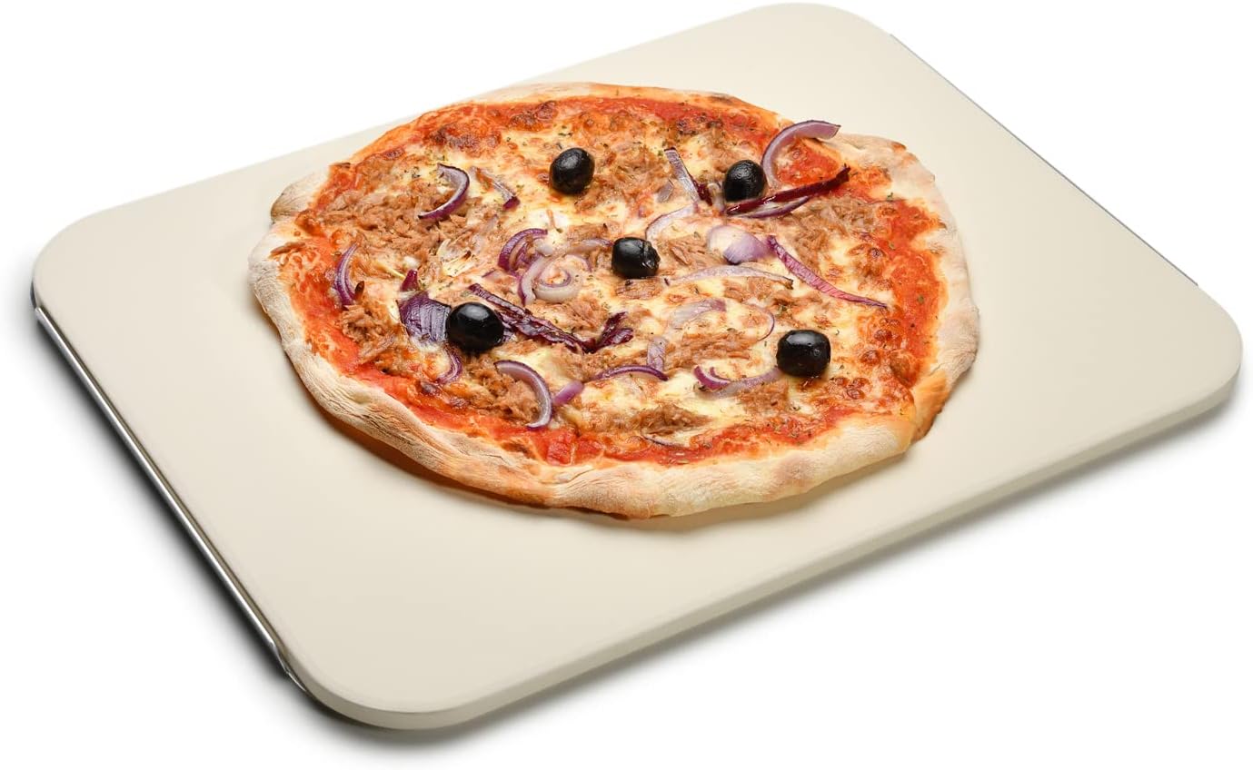 Pizzastein mit Servierblech, 39x30,5cm