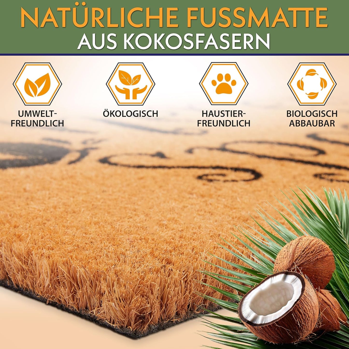 Antirutsch Fussmatte, Herein Spaziert