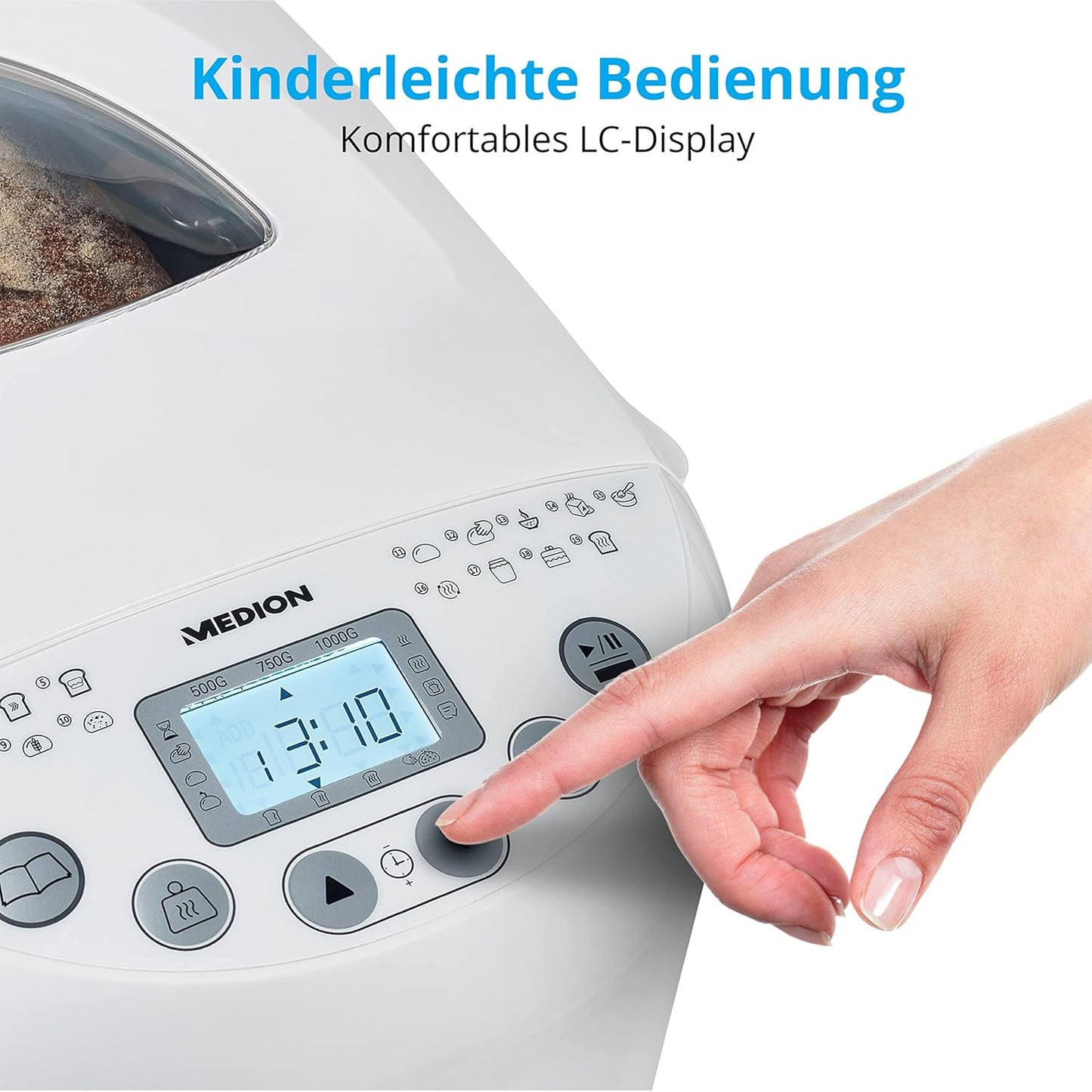 Brotbackautomat MD 11011 (19 Programme, 1000g)