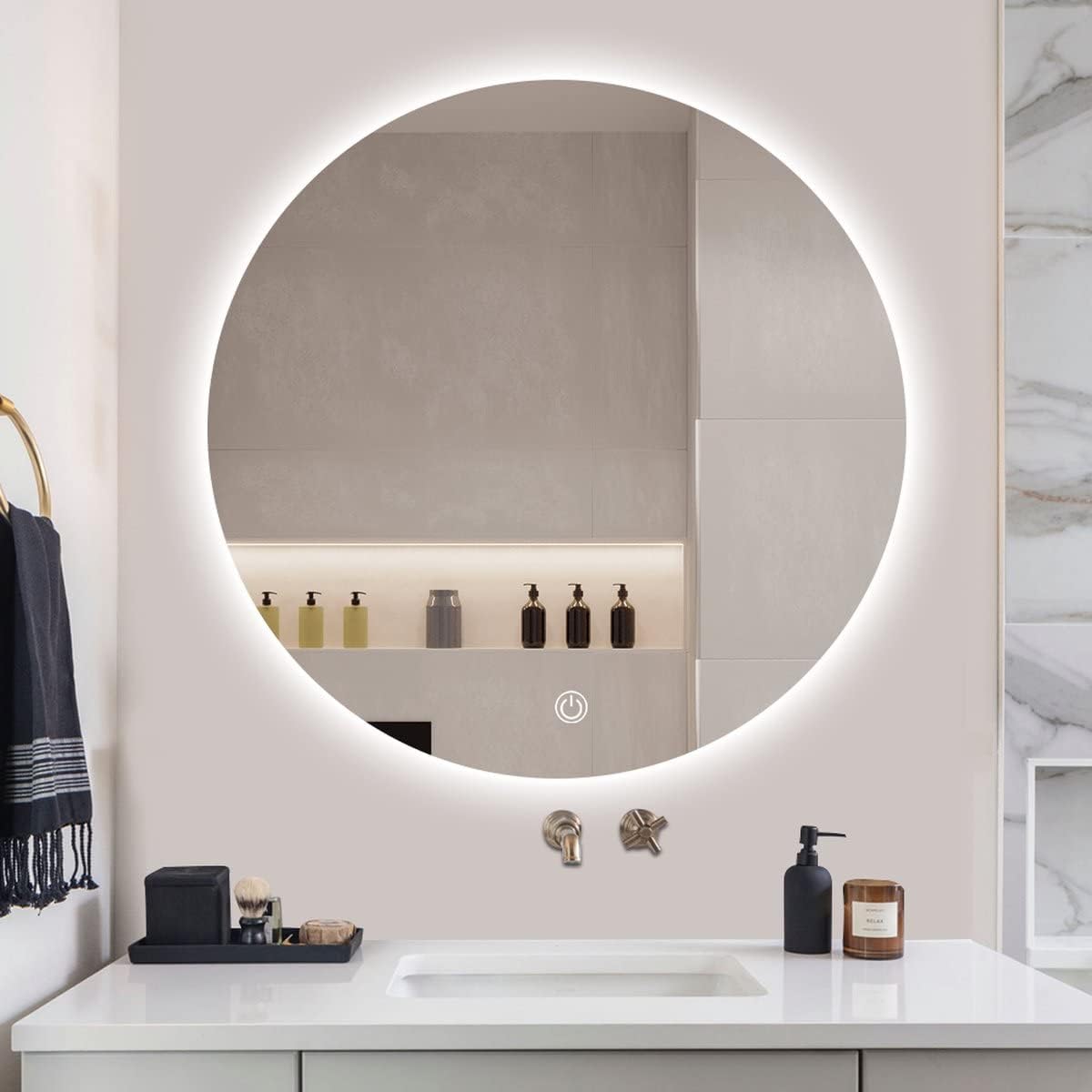 Runder LED-Badezimmerspiegel, dimmbar (70 cm), 70L x 70B cm