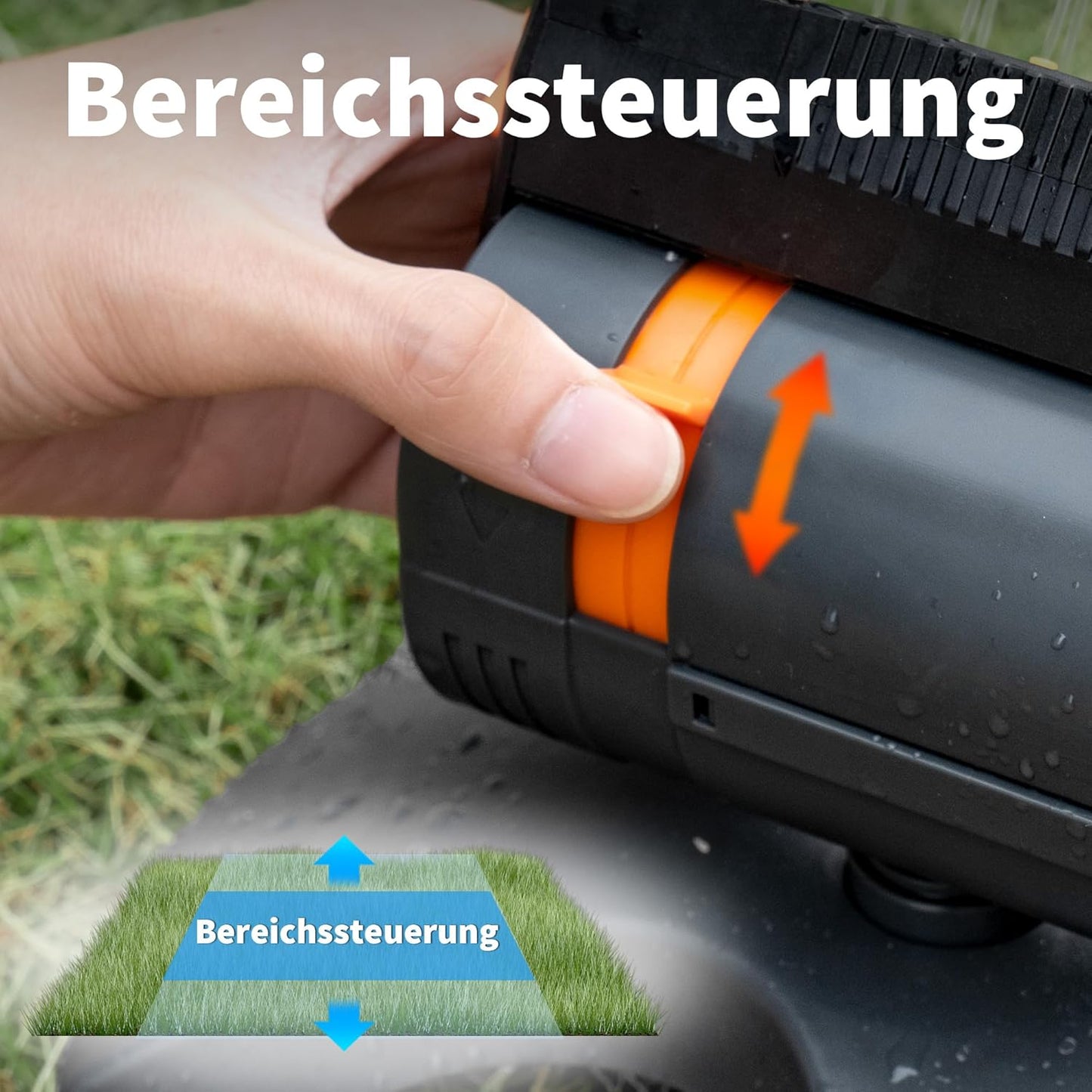 Oszillierender Rasensprenger mit 16 Düsen, Einfache