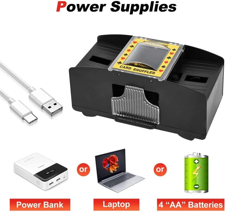 Automatischer Kartenmischer für Poker & Blackjack, 1-2 Deck Usb-c/Batteriebetrieben