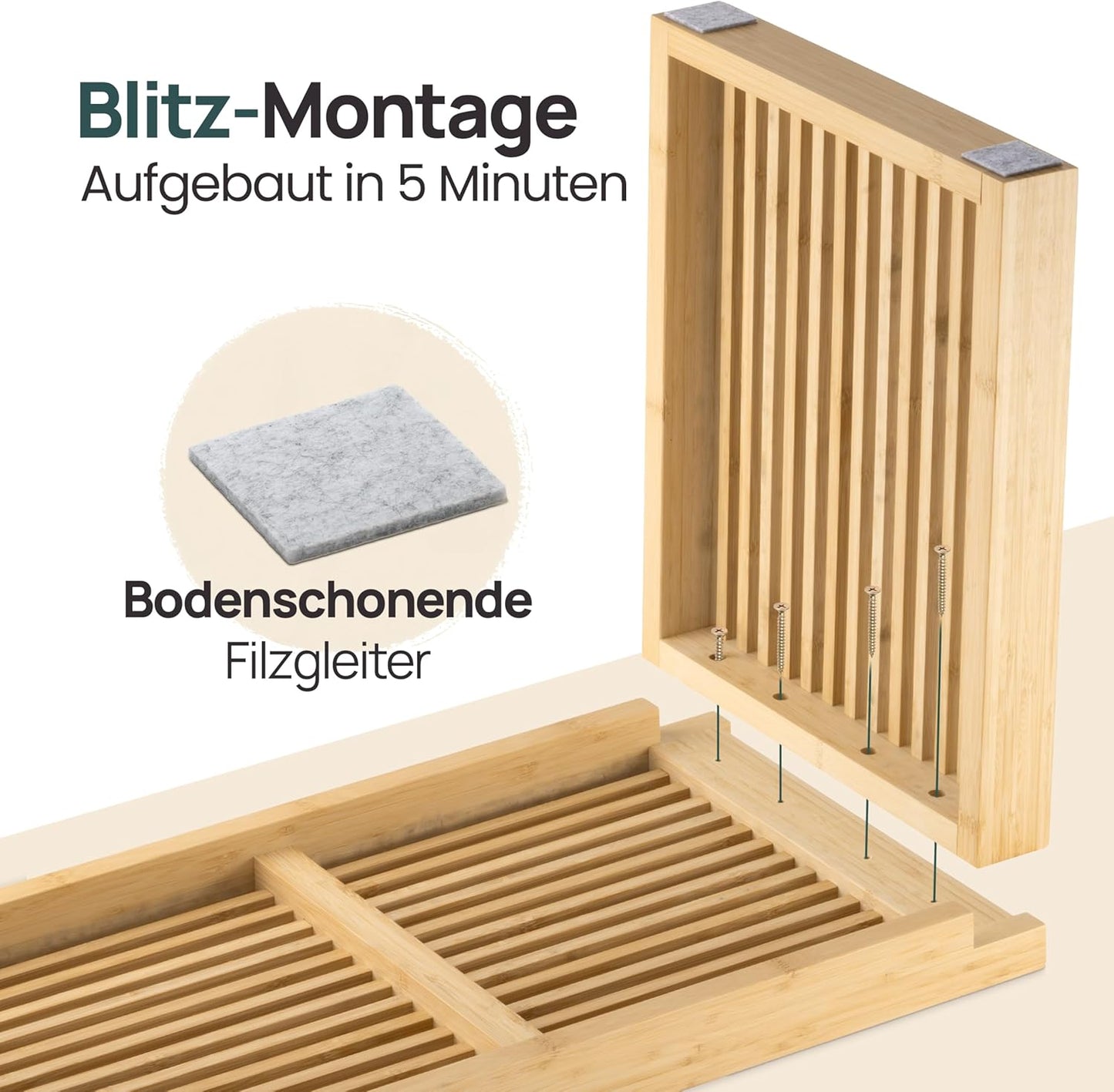 Sitzbank für Flur & Esszimmer, Bambus Lang ohne Schuhablage