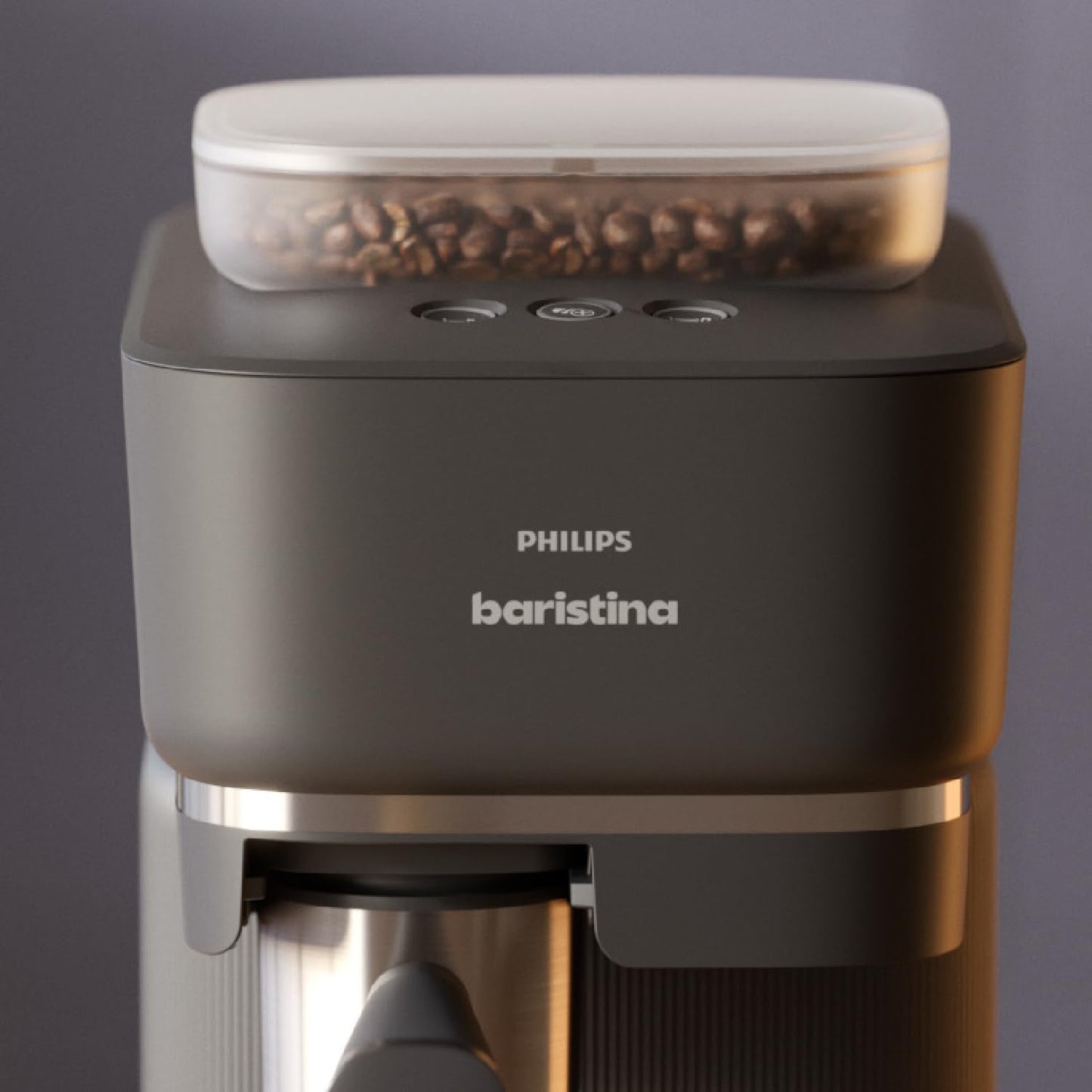 Baristina BAR300/60 mit Siebträger und Mahlwerk, Schwarzgrau mit Schwarzem Siebträger
