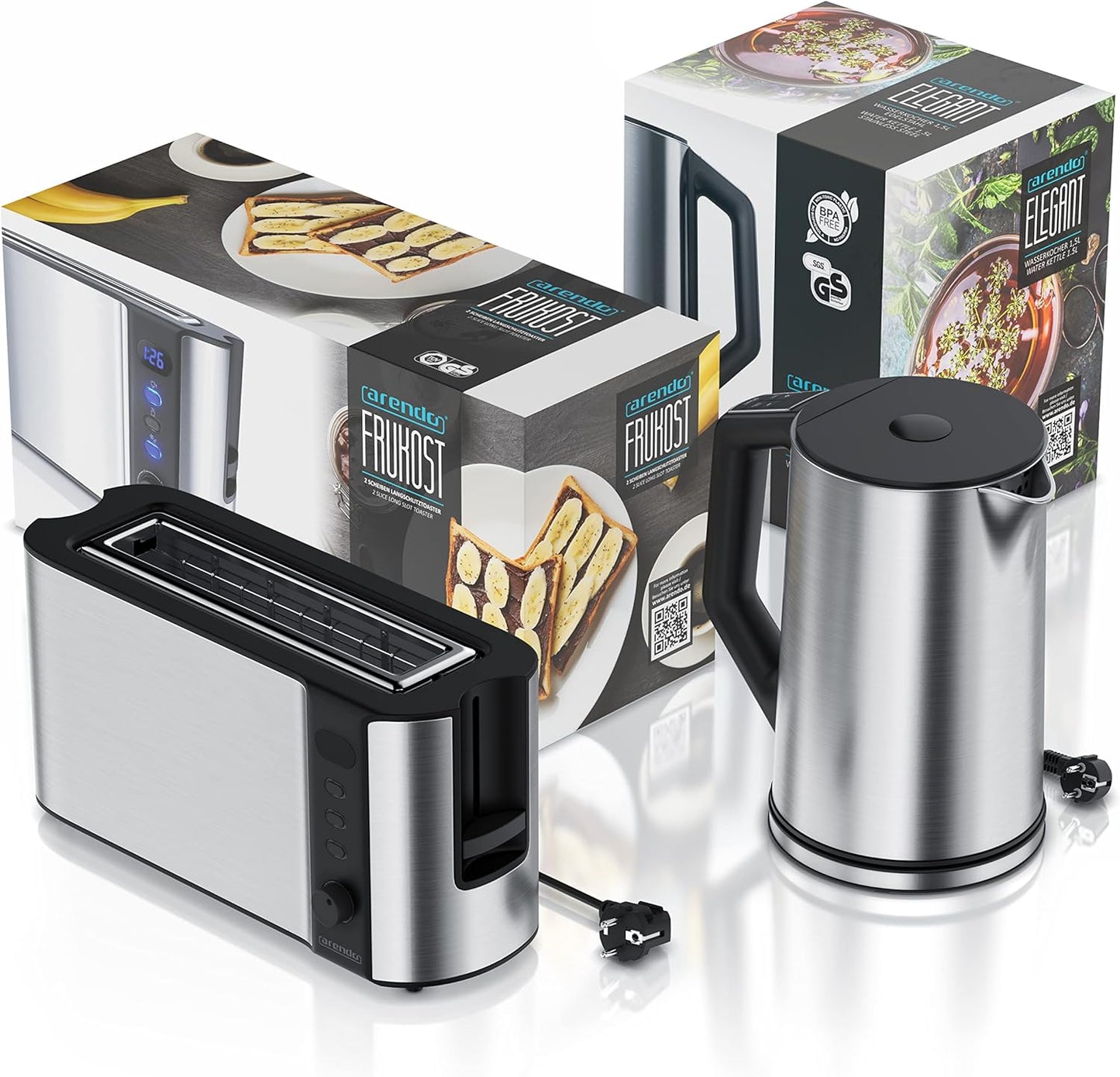2-teiliges Frühstücks-Set: Wasserkocher Elegant & Toaster Frukost