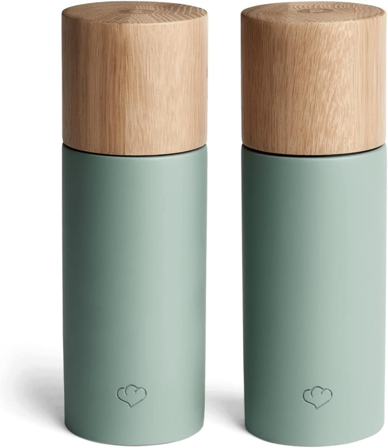 Salz & Pfeffermühlen-Set aus Holz & Beton, Mint