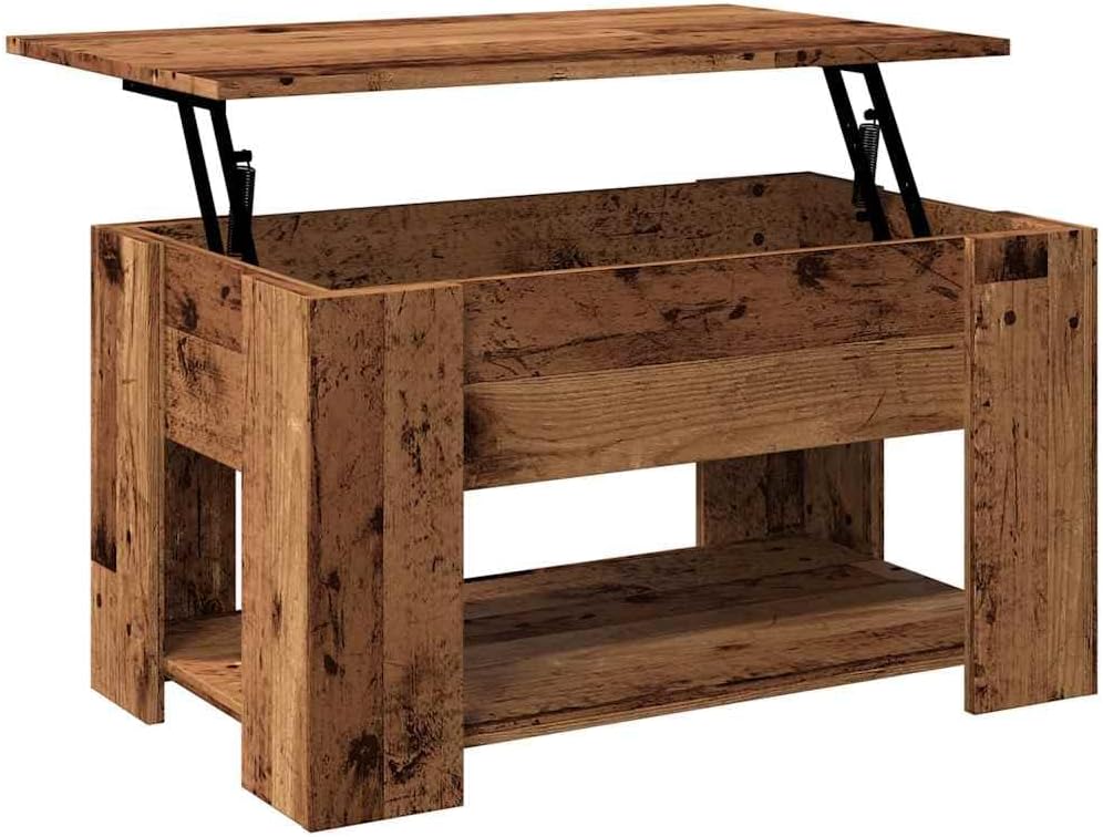 Höhenverstellbarer Couchtisch, Altholz|79 x 49 x 42.5 cm