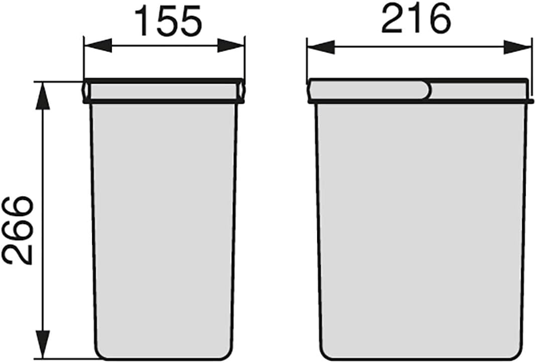8198323 Abfalleimer-Set, H 266 mm (2 x 7 L) Container