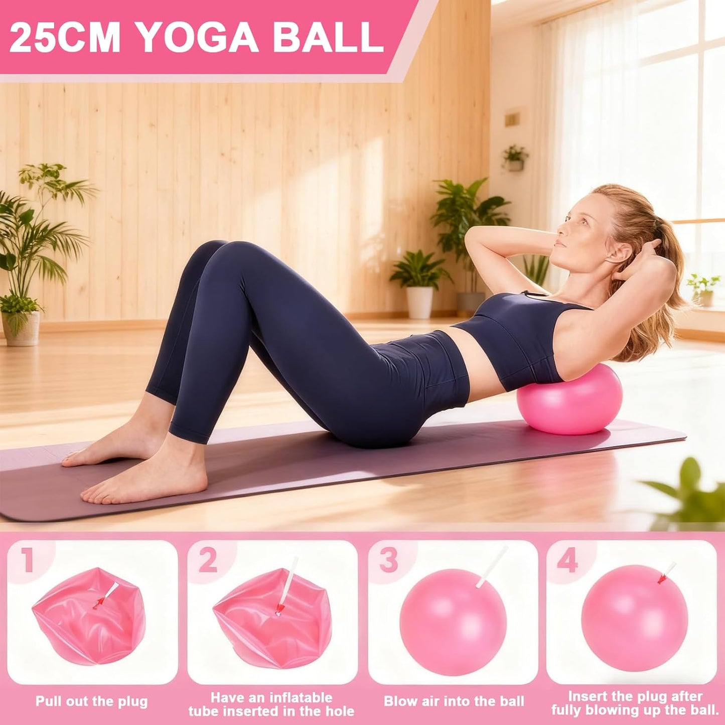 Pilates Fitness-Set (13-teilig) mit Gymnastikball