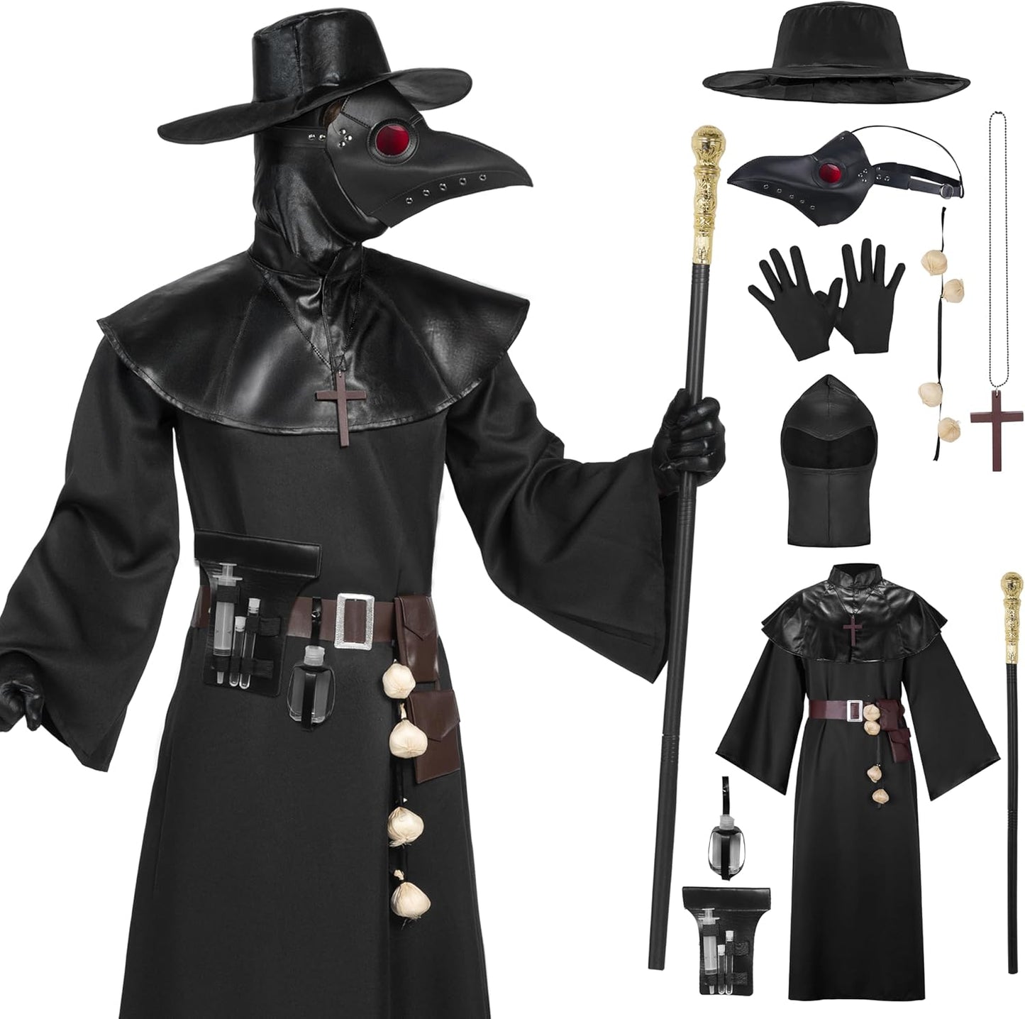 Pestarzt Kostüm-Set mit Zubehör, XL