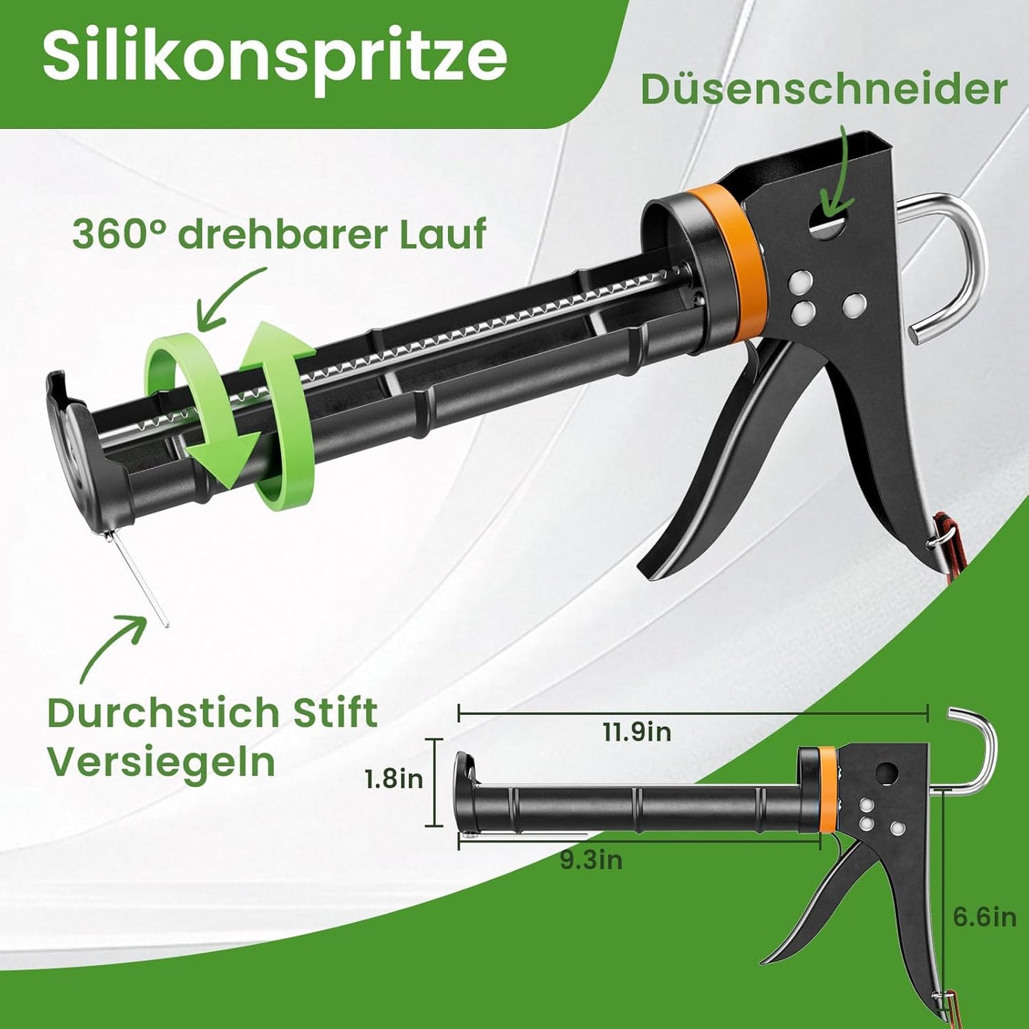 Kartuschenpresse mit Fugenschaber und Werkzeug