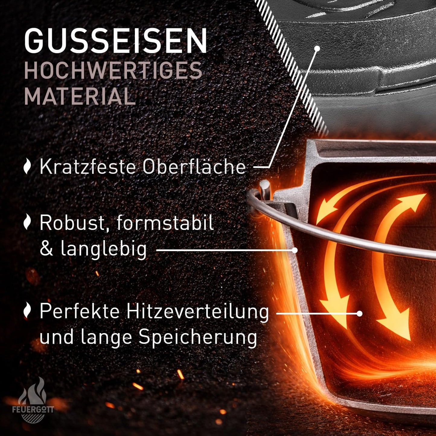 Dutch Oven, Ohne Standfüssen 6,5 Liter