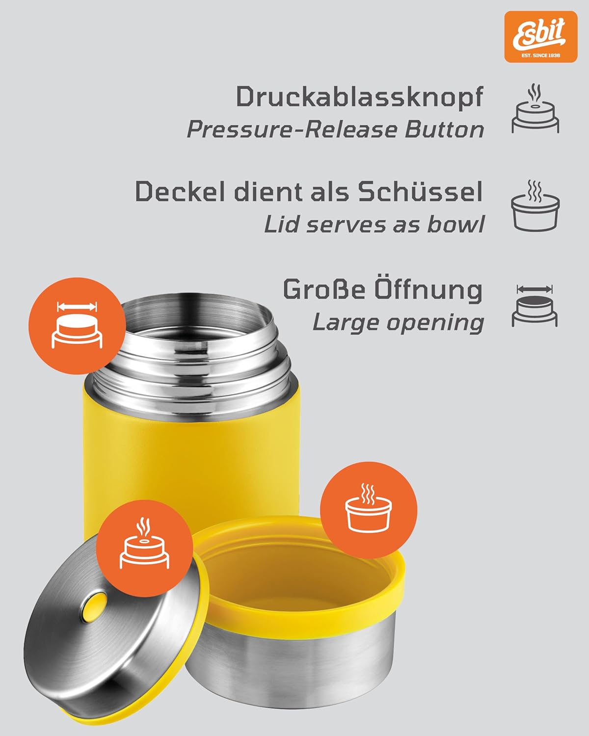 Thermobehälter Sculptor, 750 ml, 750 ml Ohne Manschette Sunshine Yellow-gelb